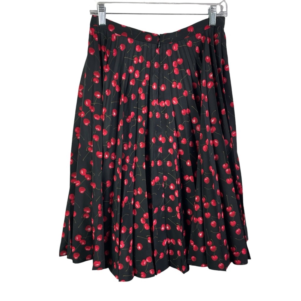J CREW *THE* Pleated Accordian black CHERRY Midi Skirt - Picture 3 of 5